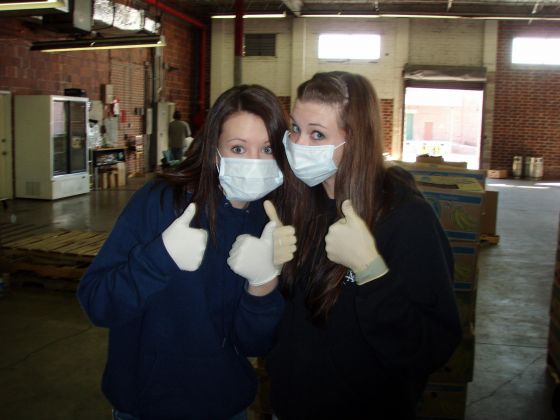 Michaela and Katie masked
Michaela and Katie masked and gloved and ready to sort at 2nd Harvest
