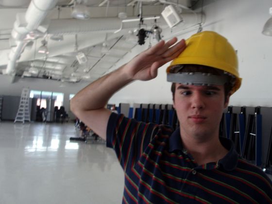 Adrian the Engineer
Adrian saluting with a helmet on during our visit to TMA during the summer break before our Junior year
